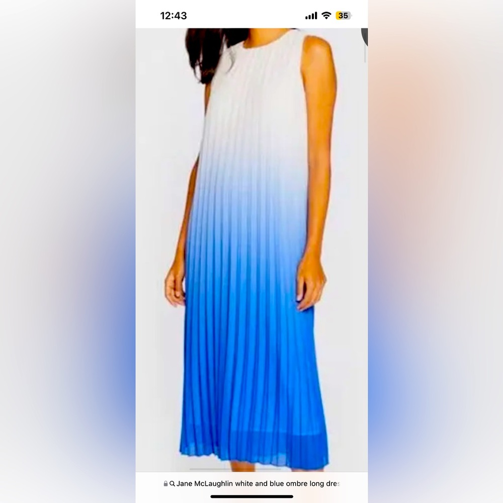 J McLaughlin Blue and White Ombré Dress - size M